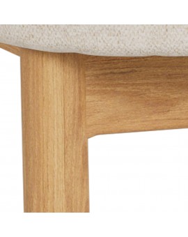 TORAY Beige (stof Apia 453)/eiken naturel onderstel - GESTOFFEERDE EETKAMERSTOEL VOOR KEUKEN/EETKAMER