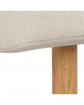 TORAY Beige (stof Apia 453)/eiken naturel onderstel - GESTOFFEERDE EETKAMERSTOEL VOOR KEUKEN/EETKAMER