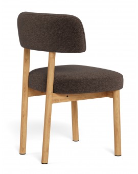 TORAY Brown (Apia 442 fabric)/natural oak base - UPHOLSTERED DINING CHAIR FOR KITCHEN/DINING ROOM