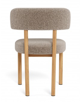TORAY Latte Beige (Monza 60 fabric)/natural oak base - UPHOLSTERED DINING CHAIR FOR KITCHEN/DINING ROOM
