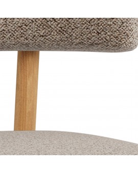 TORAY Latte Beige (Monza 60 fabric)/natural oak base - UPHOLSTERED DINING CHAIR FOR KITCHEN/DINING ROOM