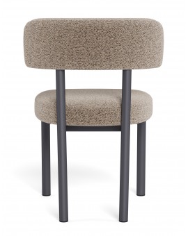 TORAY Latte Beige (Monza 60 fabric)/black base - UPHOLSTERED DINING CHAIR FOR KITCHEN/DINING ROOM
