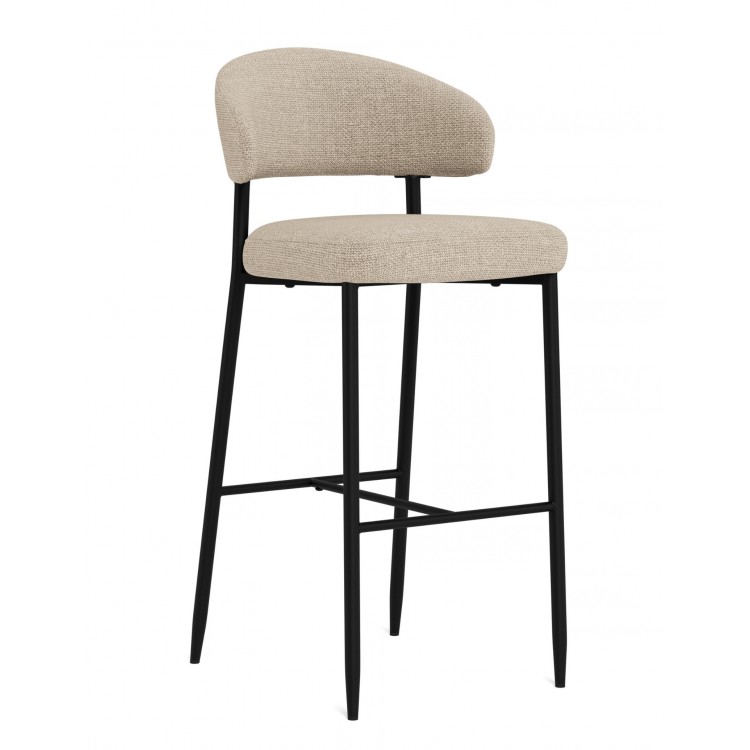 IRIS Beige (stof Basel 24)/zwart onderstel - GESTOFFEERDE BARKRUK VOOR KEUKEN/BAR