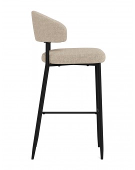 IRIS Beige (stof Basel 24)/zwart onderstel - GESTOFFEERDE BARKRUK VOOR KEUKEN/BAR