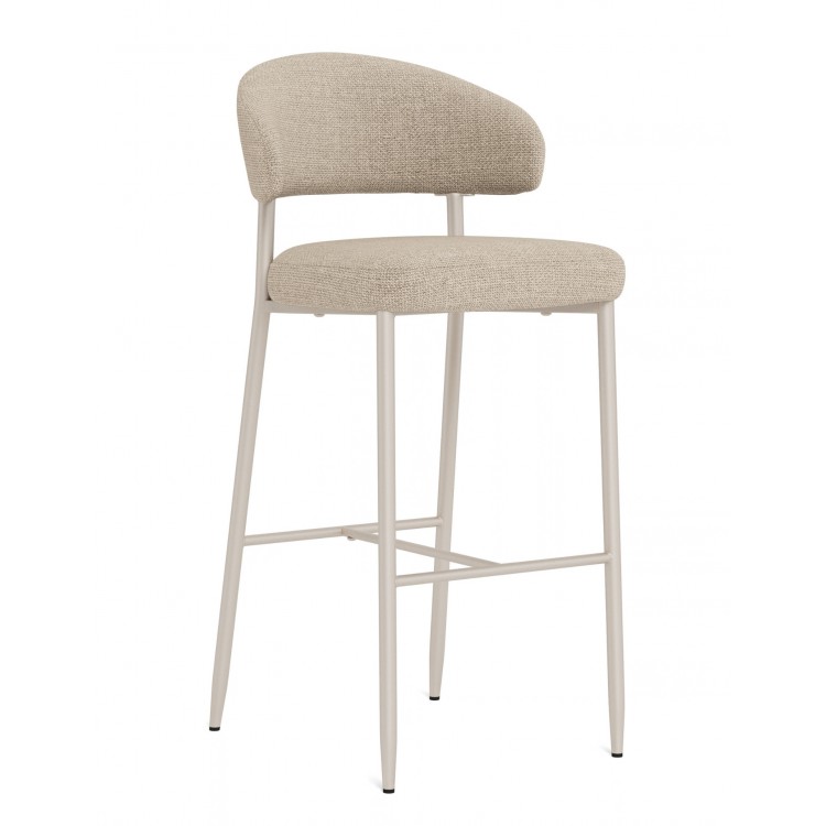 IRIS Beige (stof Basel 24)/onderstel kasjmier - GESTOFFEERDE BARKRUK VOOR KEUKEN/BAR