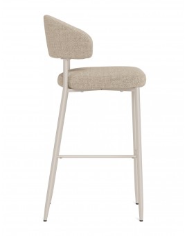IRIS Beige (stof Basel 24)/onderstel kasjmier - GESTOFFEERDE BARKRUK VOOR KEUKEN/BAR