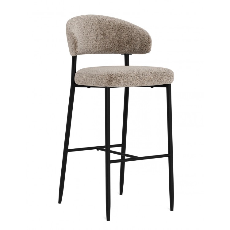 IRIS Latte Beige (stof Monza 60)/zwart onderstel - GESTOFFEERDE BARKRUK VOOR KEUKEN/BAR