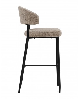 IRIS Latte Beige (stof Monza 60)/zwart onderstel - GESTOFFEERDE BARKRUK VOOR KEUKEN/BAR