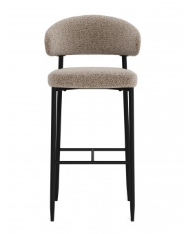 IRIS Latte Beige (stof Monza 60)/zwart onderstel - GESTOFFEERDE BARKRUK VOOR KEUKEN/BAR