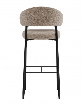 IRIS Latte Beige (Monza 60 fabric)/black frame - UPHOLSTERED BAR STOOL FOR KITCHEN/BAR