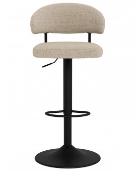 IRIS Beige (Basel 24 fabric)/black base - UPHOLSTERED BAR STOOL FOR KITCHEN/BAR