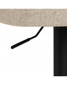 IRIS Beige (Basel 24 fabric)/black base - UPHOLSTERED BAR STOOL FOR KITCHEN/BAR