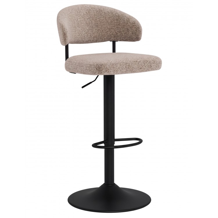 IRIS Latte Beige (stof Monza 60)/zwarte poot - GESTOFFEERDE BARKRUK VOOR KEUKEN/BAR