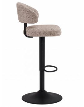 IRIS Latte Beige (stof Monza 60)/zwarte poot - GESTOFFEERDE BARKRUK VOOR KEUKEN/BAR