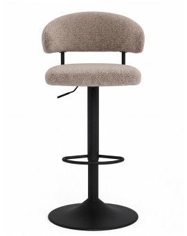 IRIS Latte Beige (stof Monza 60)/zwarte poot - GESTOFFEERDE BARKRUK VOOR KEUKEN/BAR