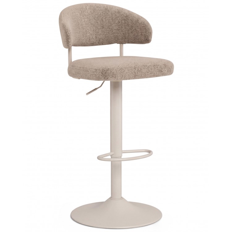 IRIS Latte Beige (Monza 60 fabric)/cashmere base - UPHOLSTERED BAR STOOL FOR KITCHEN/BAR