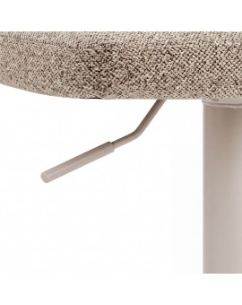 IRIS Latte Beige (Monza 60 fabric)/cashmere base - UPHOLSTERED BAR STOOL FOR KITCHEN/BAR