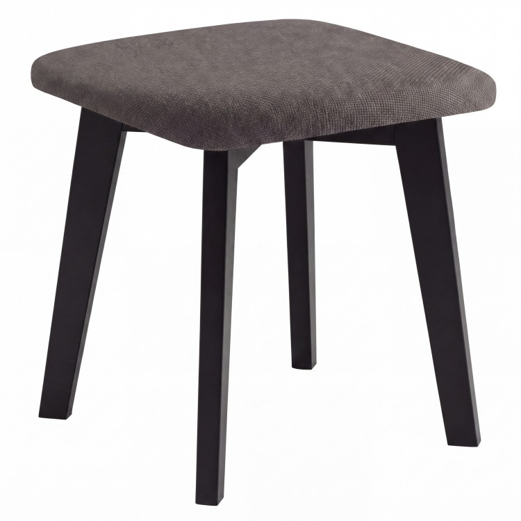 MILO Taupe Beige (stof Storm 26)/zwart beuken onderstel - VIERKANTE GESTOFFEERDE KRUK VOOR KEUKEN/WOONKAMER