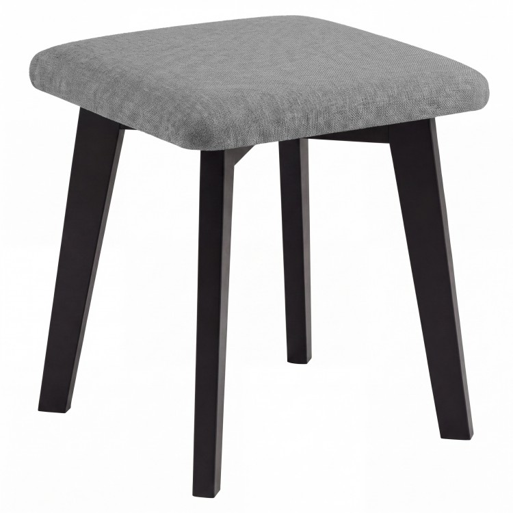 MILO Light Grey (Sawana 21 fabric)/black beech base - SQUARE UPHOLSTERED STOOL FOR KITCHEN/LIVING ROOM