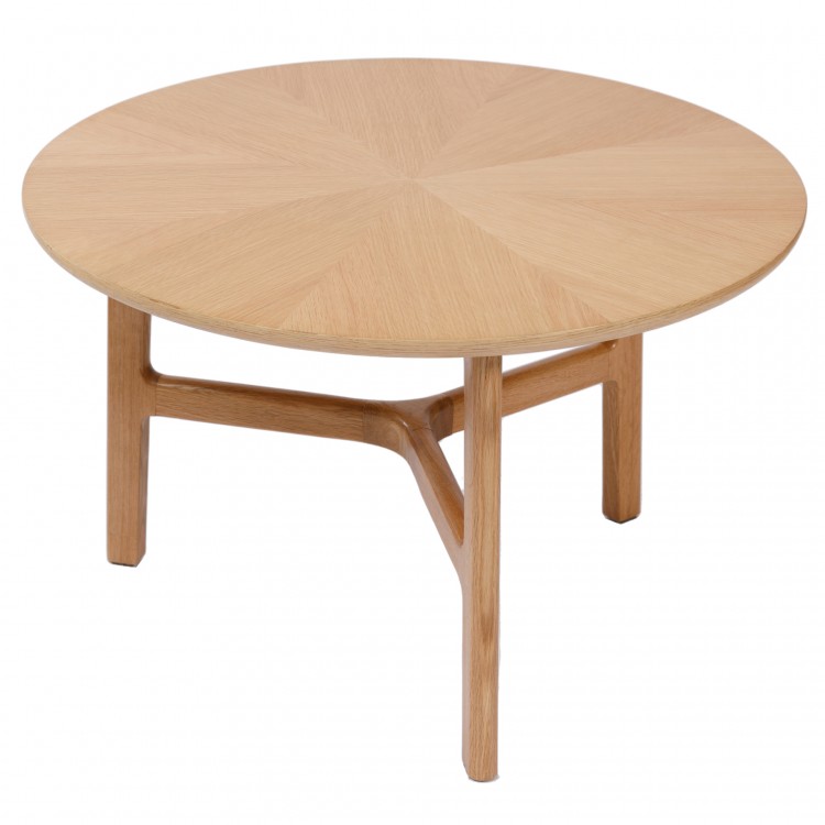 BELLUNO Natural Ash - WOODEN COFFEE TABLE Ø65 cm ROUND MODERN CLASSIC