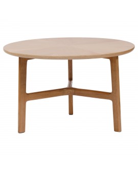 BELLUNO Jesion Naturalny - DREWNIANY STOLIK KAWOWY Ø65 cm OKRĄGŁY MODERN CLASSIC