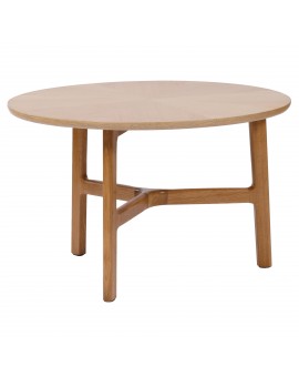 BELLUNO Jesion Naturalny - DREWNIANY STOLIK KAWOWY Ø65 cm OKRĄGŁY MODERN CLASSIC