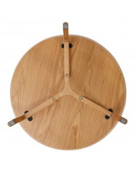 BELLUNO Jesion Naturalny - DREWNIANY STOLIK KAWOWY Ø65 cm OKRĄGŁY MODERN CLASSIC