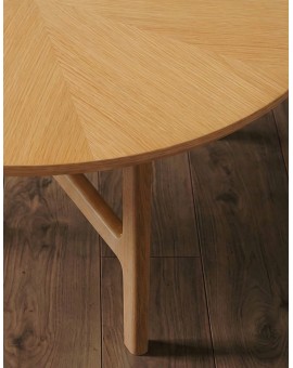 BELLUNO Jesion Naturalny - DREWNIANY STOLIK KAWOWY Ø65 cm OKRĄGŁY MODERN CLASSIC