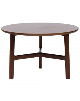 BELLUNO Natural Walnut (Dark Brown) - WOODEN COFFEE TABLE Ø65 cm ROUND MODERN CLASSIC