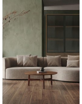BELLUNO Naturel Noten (Donkerbruin) - HOUTEN SALONTAFEL Ø65 cm ROND MODERN CLASSIC