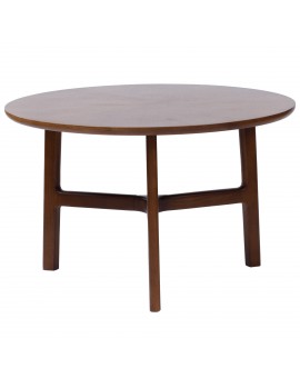 BELLUNO Natural Walnut (Dark Brown) - WOODEN COFFEE TABLE Ø65 cm ROUND MODERN CLASSIC