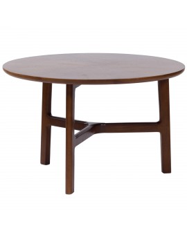BELLUNO Orzech Naturalny (Ciemny Brąz) - DREWNIANY STOLIK KAWOWY Ø65 cm OKRĄGŁY MODERN CLASSIC