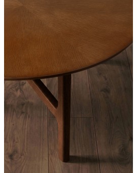 BELLUNO Orzech Naturalny (Ciemny Brąz) - DREWNIANY STOLIK KAWOWY Ø65 cm OKRĄGŁY MODERN CLASSIC