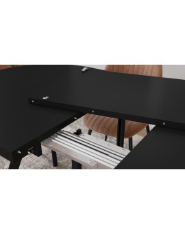 EXPANSO Black Matt / black legs - OVAL EXTENDING TABLE 160-360 cm FOR 16-18 PEOPLE