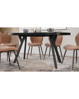 EXPANSO Black Matt / black legs - OVAL EXTENDING TABLE 160-360 cm FOR 16-18 PEOPLE