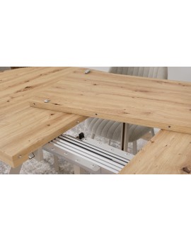 Stół owalny rozkładany EXPANSO Dąb Artisan / nogi kaszmir