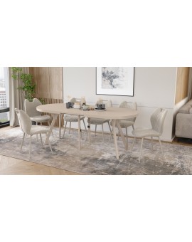 EXPANSO Kašmír / kašmírové nohy - OVÁLNÝ ROZKLÁDACÍ STŮL 160-360 cm PRO 16-18 OSOB
