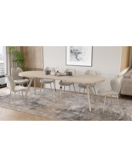 EXPANSO Kasjmier / kasjmier poten - OVALE UITSCHUIFTAFEL 160-360 cm VOOR 16-18 PERSONEN