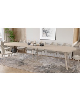 EXPANSO Kasjmier / kasjmier poten - OVALE UITSCHUIFTAFEL 160-360 cm VOOR 16-18 PERSONEN