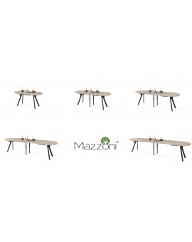 EXPANSO Kašmír / černé nohy - OVÁLNÝ ROZKLÁDACÍ STŮL 160-360 cm PRO 16-18 OSOB