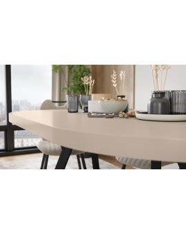 EXPANSO Cashmere / black legs - OVAL EXTENDING TABLE 160-360 cm FOR 16-18 PEOPLE