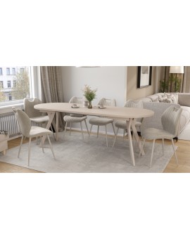 ALMO Cashmere / cashmere legs - OVAL EXTENDING TABLE 120-220 cm FOR 10-12 PEOPLE