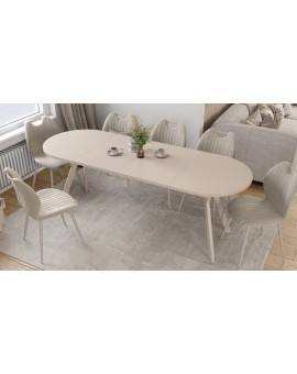 ALMO Cashmere / cashmere legs - OVAL EXTENDING TABLE 140-240 cm FOR 10-12 PEOPLE