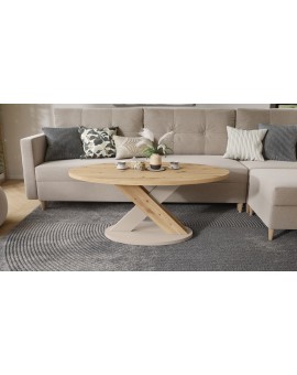 LOXA Artisan Eiken / Kasjmier - OVALE SALONTAFEL 120x65 cm