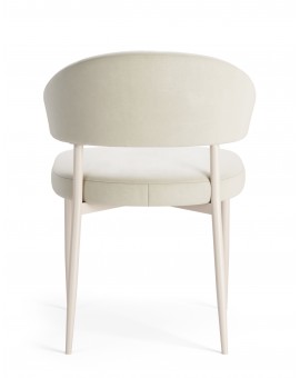 IRIS Zandkleurig beige (stof Victoria A80) / beige onderstel – MODERNE GESTOFFEERDE STOEL VOOR WOONKAMER/EETKAMER BOHO