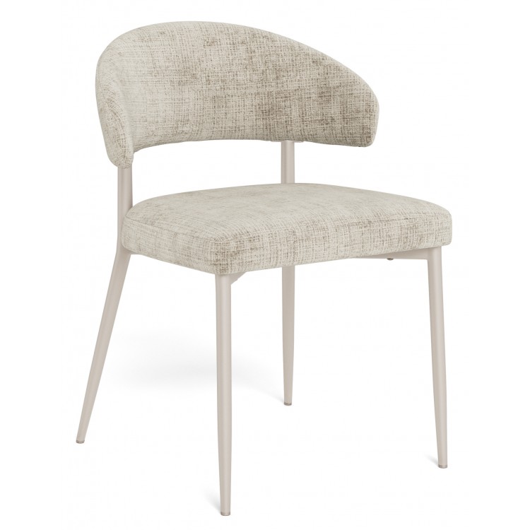 IRIS Beige (stof Juto 4) / grijs-beige frame (kashmir) – MODERNE GESTOFFEERDE STOEL VOOR WOONKAMER/EETKAMER BOHO