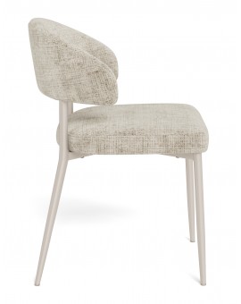 IRIS Beige (stof Juto 4) / grijs-beige frame (kashmir) – MODERNE GESTOFFEERDE STOEL VOOR WOONKAMER/EETKAMER BOHO