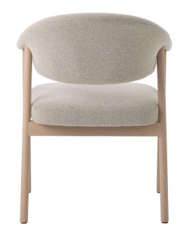 GARDA beige mélange (stof Lake 120) / gebleekt eiken geolied - GESTOFFEERDE STOEL VOOR WOONKAMER/EETKAMER