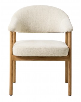 GARDA crème beige (stof Harmony 110) / natuurlijk eiken - GESTOFFEERDE STOEL VOOR WOONKAMER/EETKAMER