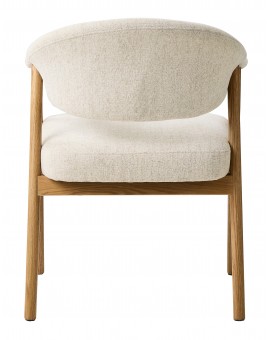 GARDA crème beige (stof Harmony 110) / natuurlijk eiken - GESTOFFEERDE STOEL VOOR WOONKAMER/EETKAMER